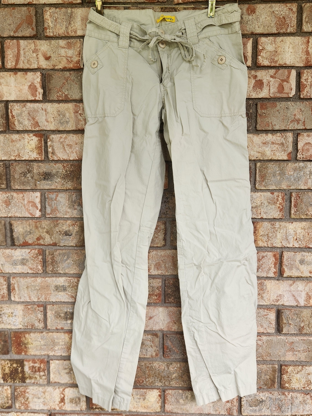 Billabong Light Beige Flare Cargo Pants